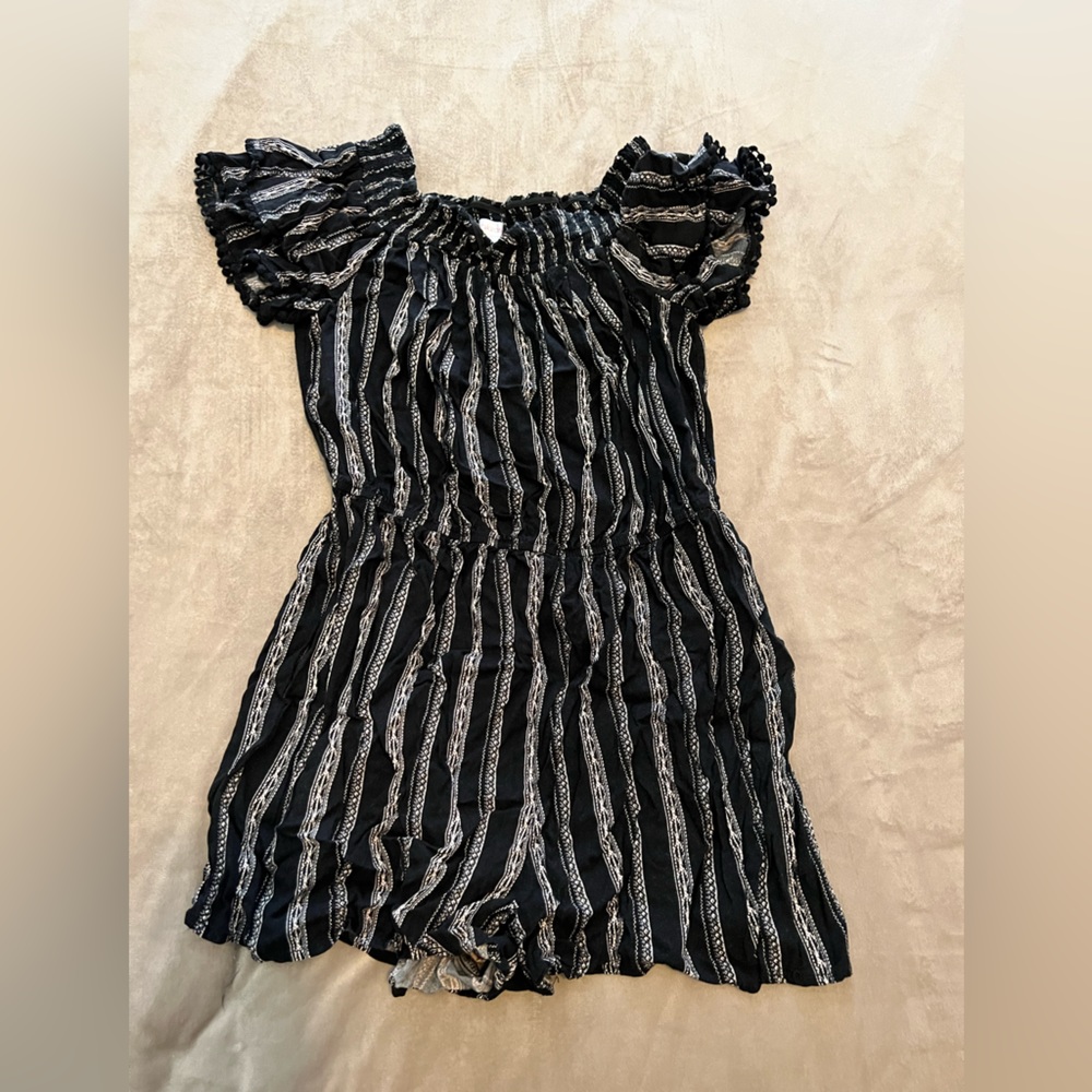 Black striped romper